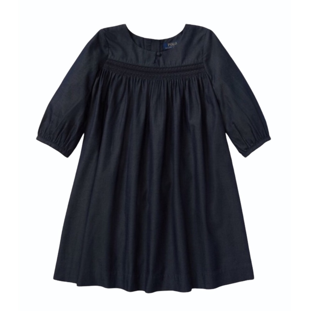 SOLD 🎄NWT POLO RALPH LAUREN Navy Blue Embroidered Dress - Picture 9 of 9